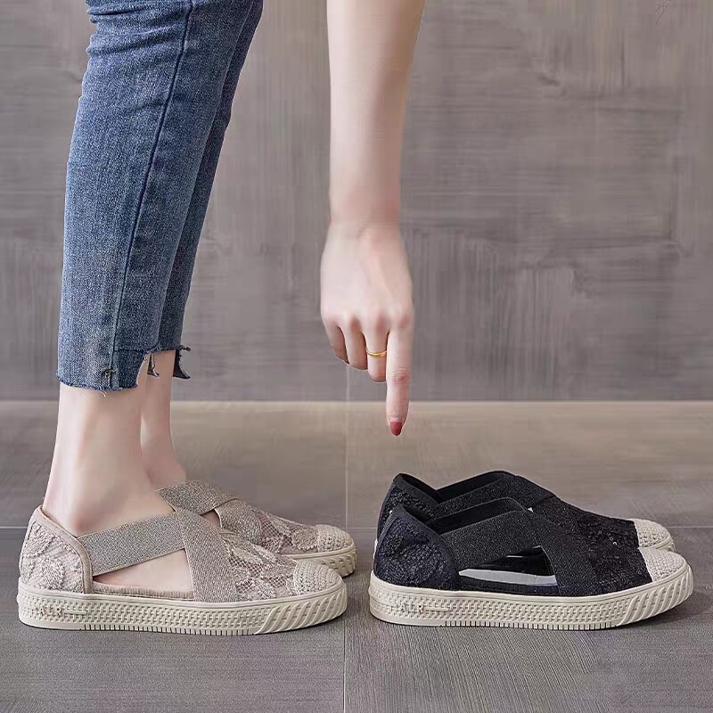 Tide brand baotou sandals women 2022 summer new all-match fairy wind net red lazy small fragrant wind flat fisherman shoes