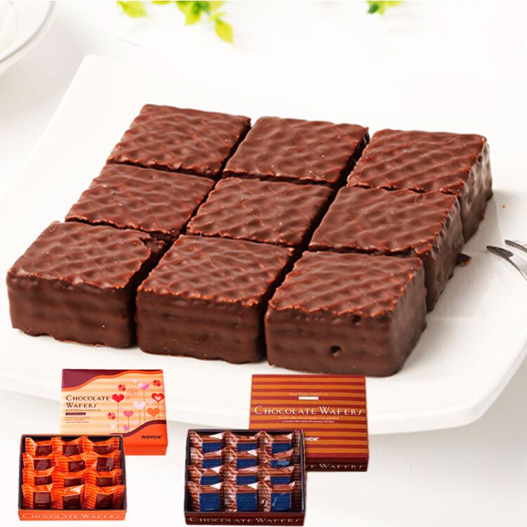 Japan imported snacks Hokkaido ROYCE raw chocolate hazelnut cream chocolate sandwich wafer biscuits