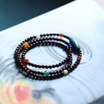 Twilight India small leafy purple sandalwood bracelet red wood lock bony chain Candida beads original Buddha beads handstring retro 1004