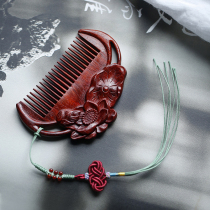 Lotus Comb India Small Leaf Purple Sandalwood Comb Lotus Red Wood Comb Send Mom Girlfriend Gift Custom Lettering 0135