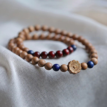 Allure India laoshan sandalwood bracelet small leaf rosewood bracelet female old material sandalwood buddha beads lady gift 0099