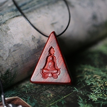 Heart to Buddha India lobular rosewood pendant Buddha brand Guanyin sandalwood couples necklace pendant gift 0233