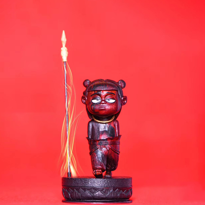 Which Nacha Pan Incense Burner Indian Small Leaf Purple Sandalwood Engraving Triple Taiko Pendulum Pieces Red Wood Hand Office Clear Knife Handicraft A034-Taobao