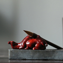 Camel Pen Mountain Indian Leaflet Rosewood Orders Pen Holder Venus Redwood Carving Handhold Wen Room Pen Holder 0384