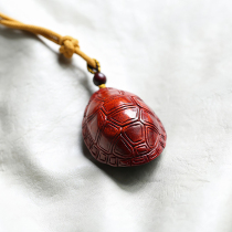Rich armour Indian small leaf rosewood handle turtle shell pendant mahogany carved pendant to send boyfriend gift 0295