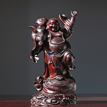 Ruyi Purse Maitreya Indian Small Leaf Red Sandalwood Old Material Mahogany Buddha Ornament Collection Fine Crafts 8179