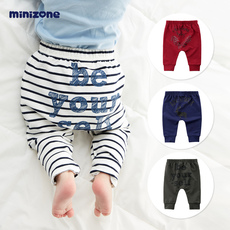 детские штаны minizone春秋宝宝男女小童休闲打底哈伦裤长裤0-4岁