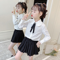 Girls  Shirt Long sleeve spring princess white foreign style 13-year-old primary school student jk uniform 10 childrens college wind top