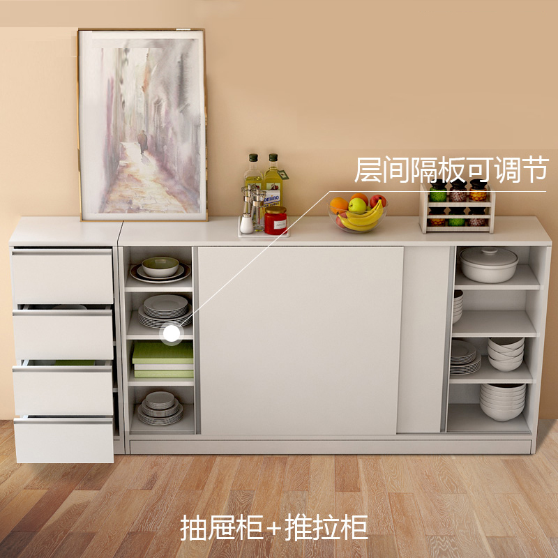 Sideboard Modern Minimalist Cabinet Simple Sliding Door Kitchen Cabinet Storage Oven Multifunctional Cabinet