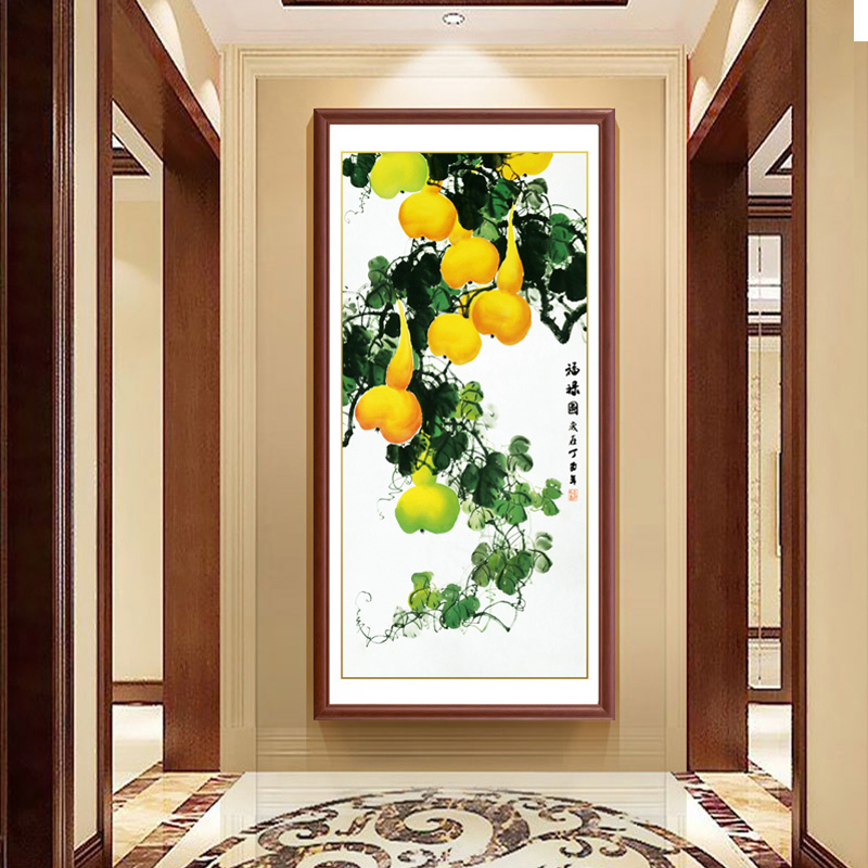 New Chinese Living Room Hanging Painting Classical Decoration Painting to Fengshui Mura Painting Solid Wood Frame Picture