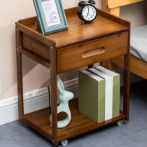 Removable Bed Head Cabinet Solid Wood 40cm Wide Bedside Small Cabinet Narrow style Home Bedroom Small shelve with pulley