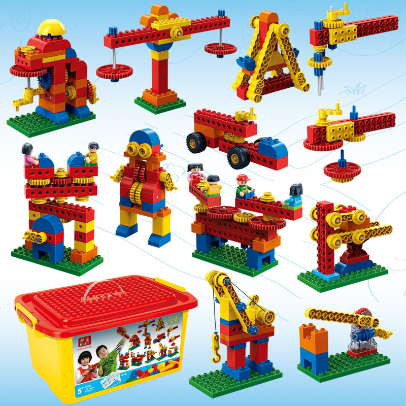 Bangbao Large Particle Gear Building Blocks Kindergarten Children and Boys Spelling and Inserting Assembled Educational Toys 3-6 Years Old Gift