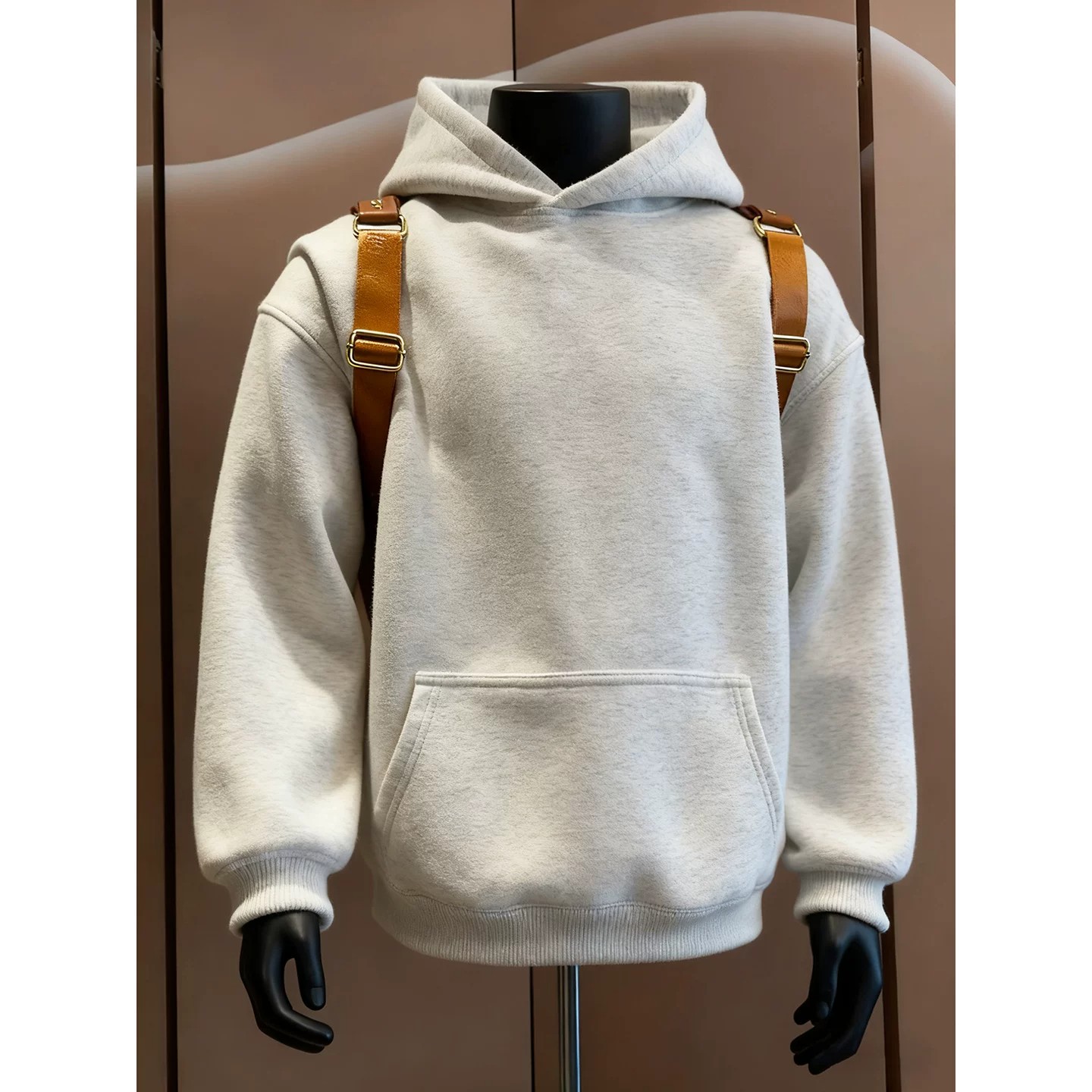 Plus-Size White-Gray Sweatshirt for Men, Early Autumn Trendy Brand, Structured Hoodie, American-Style Regular Shoulder Hoodie, Top Jacket