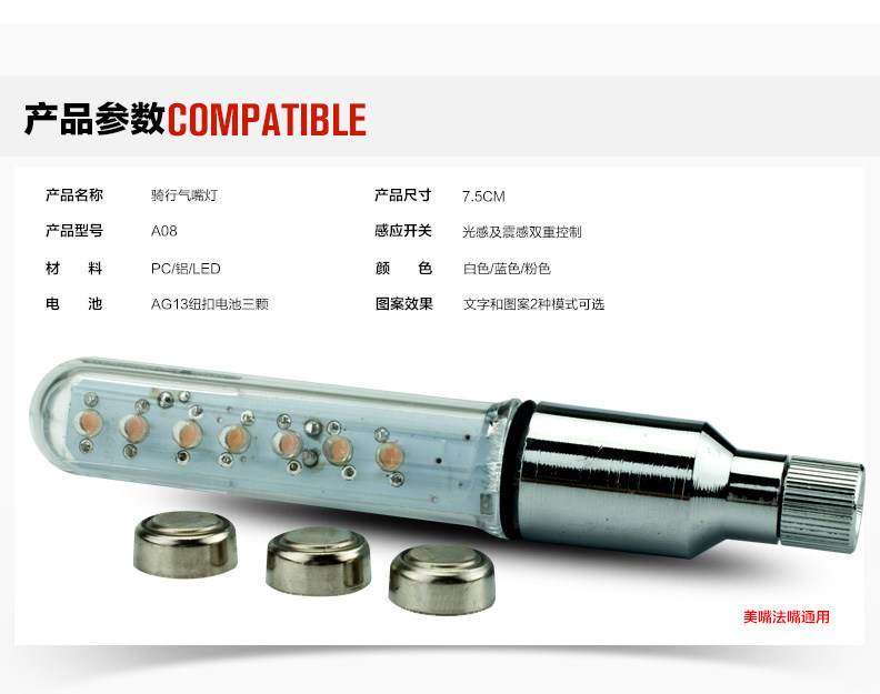 Eclairage pour vélo ROCKBROS - feux de Valve - Ref 2397779 Image 8