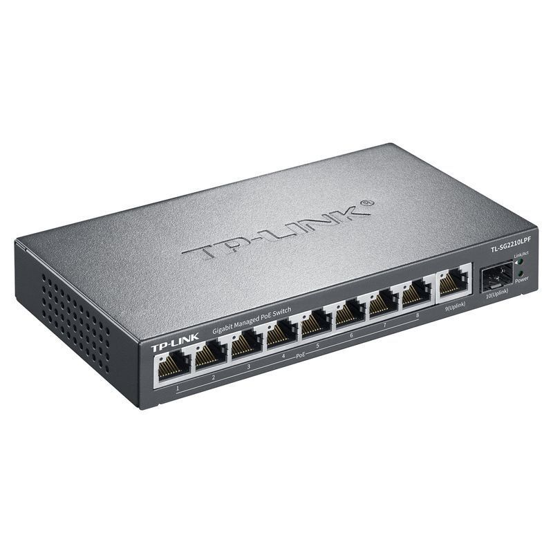 Tp-Link Tl-Sg2210Lpf 8-Port Gigabit Managed Switch Poe Power Supply Camera Monitoring Ap
