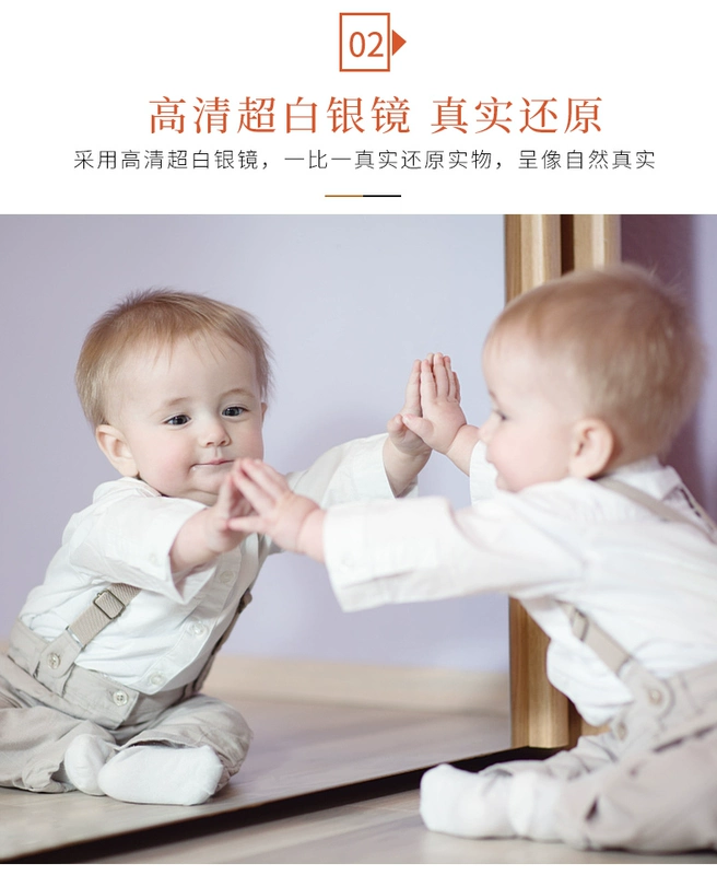 Gương Bắc Âu treo tường gương treo tường gỗ rắn nhà phòng ngủ sàn gương âm thanh nổi phù hợp gương treo tường đầy đủ chiều dài gương - Gương