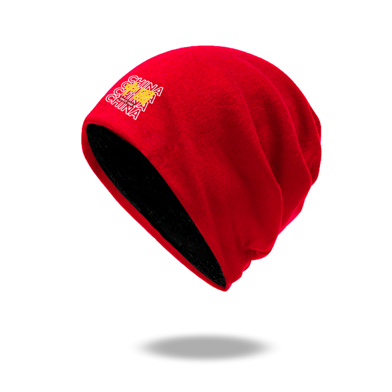 中国CHINA复古国潮ins爱国中国风包头帽子男女骑行防风加绒保暖帽