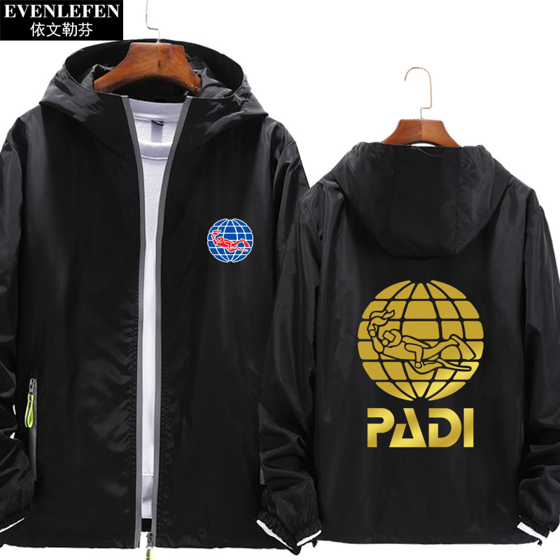 PADI Lặn Instructor Hiệp hội CMAS Thế giới Submarine Hiệp hội đội mũ trùm đầu áo khoác nam áo khoác áo khoác quần áo áo khoác có thể được tùy chỉnh.