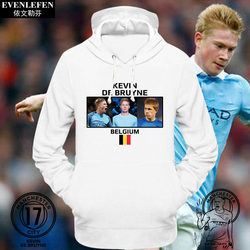 ເສື້ອຢືດ hoodie Kevin De Bruyne ສໍາລັບຜູ້ຊາຍແລະແມ່ຍິງບວກກັບ jacket fleece ພັດລົມ De Bruyne Tintin ເອກະພາບທີ່ມີ hood