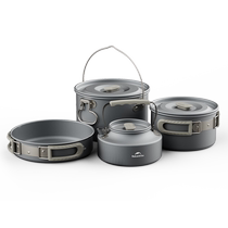 Naturehike mobile outdoor camping cookware portable kettle stainless steel frying pan frying pan hanging pot