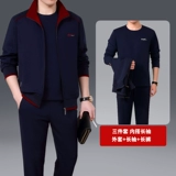 Осенний спортивный костюм, комплект для пожилых людей, 3 предмета, большой размер