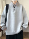 Fake two-piece shirt collar sweater for men in autumn and winter trendy brand youth junior high school and high school students thickened knitted bottoming shirt
