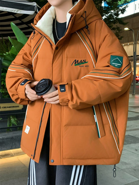 Chinese red down jackets for men and women 2025 winter youth student jackets zodiac year white duck down new year clothes