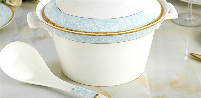 Ipads bowls up phnom penh dish suit household jingdezhen ceramic tableware creative contracted light key-2 luxury combination set bowl bowl plate