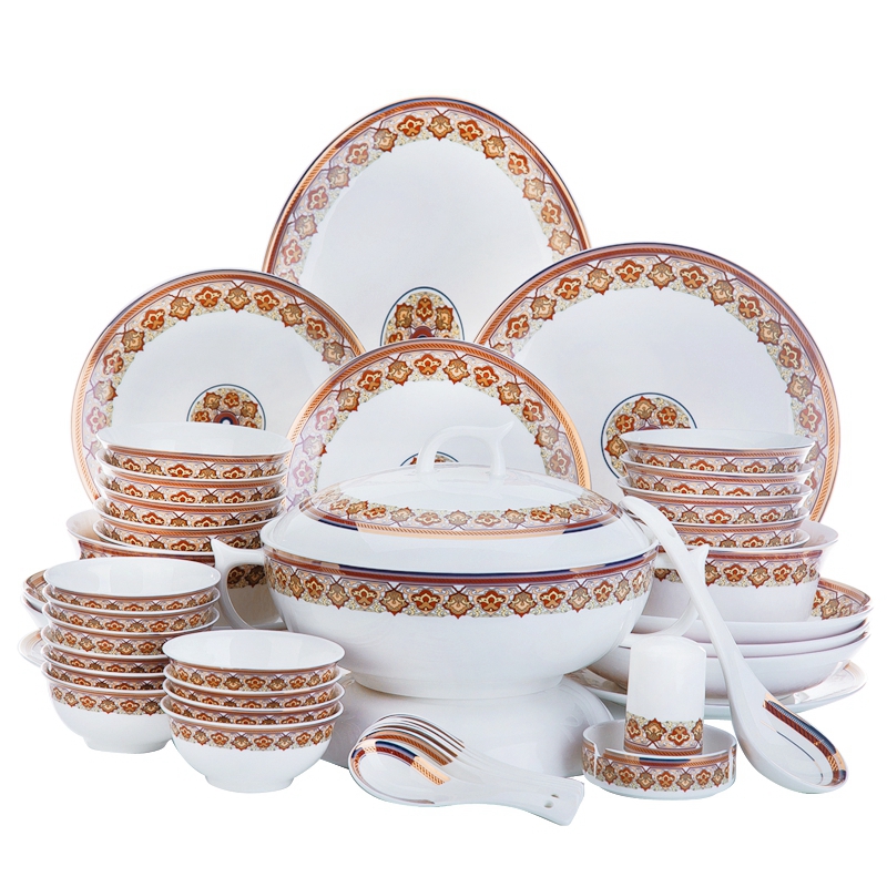 Dishes with jingdezhen ceramic tableware Dishes chopsticks Chinese ceramics contracted to use housewarming gift set