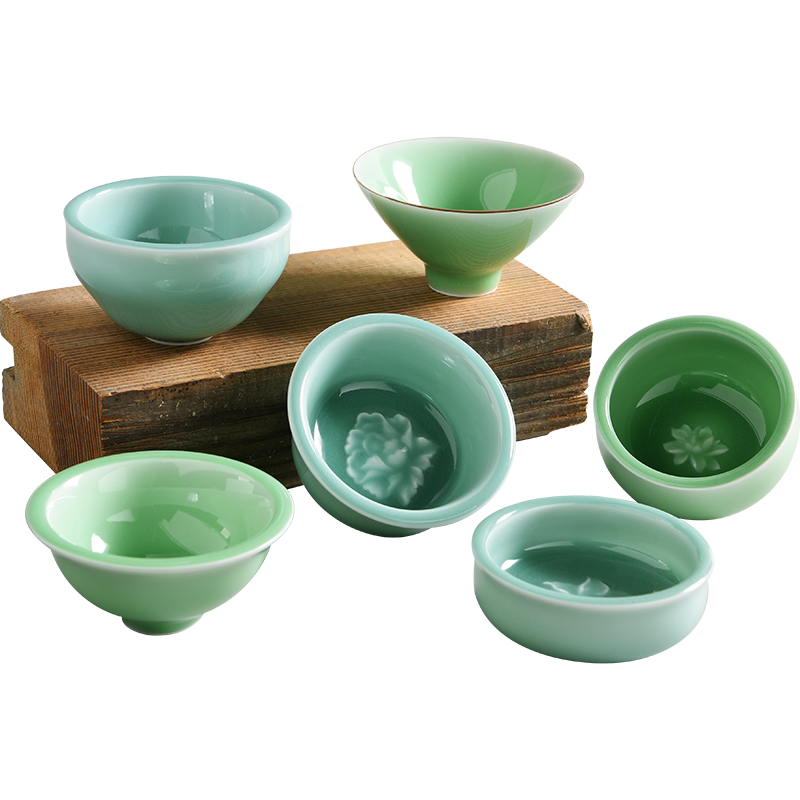 Contracted household celadon porcelain god master sample tea cup cup small bowl ceramic tea set single CPU kung fu tea cups