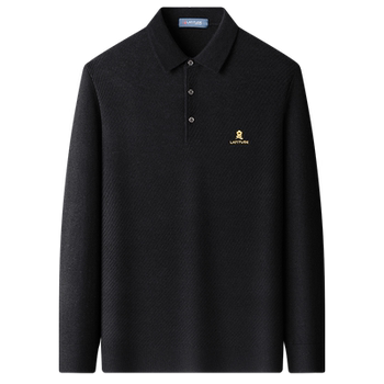 Montagut solid color wool and mulberry silk knitted polo shirt Montagut solid color wool and mulberry silk knitted polo shirt