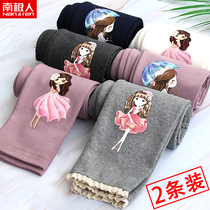 Childrens clothing Girls  velvet thin leggings wear Foreign style childrens casual pants spring and Autumn new baby pants