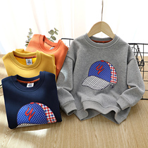Boy plus velvet sweater 2021 New Winter children thick base shirt foreign children pullover long sleeve winter