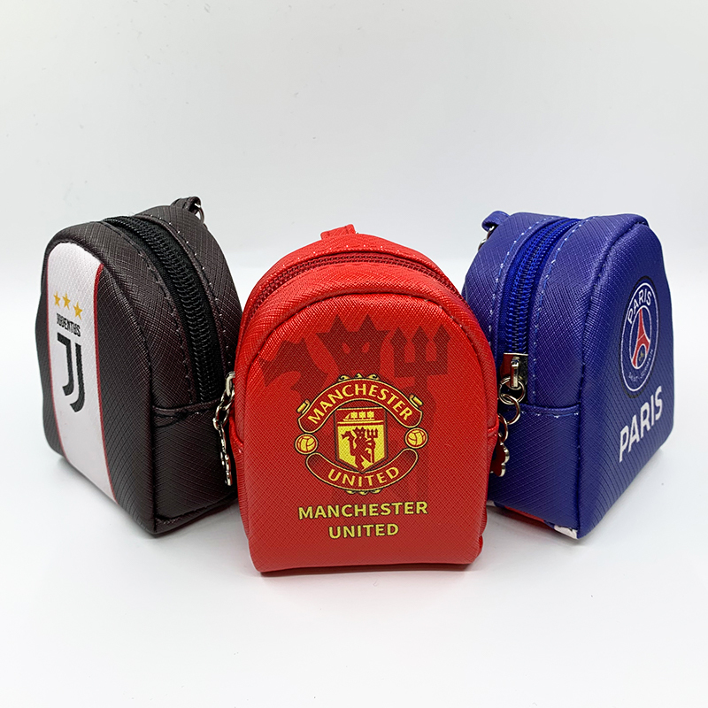 Mini Storage Bag for Football Fans to Hold Earphones, Coins, Keys, and Miscellaneous Items, Backpack Accessory, Juventus, Real Madrid, Paris, Barcelona, Brazil