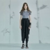 Nhật Bản thiết kế ban đầu của phụ nữ năm 2021 mùa hè mới hợp thời trang in crop top mỏng lụa - Áo phông