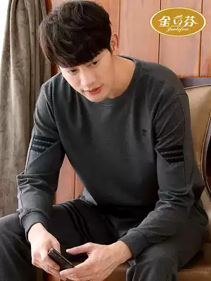 Pajamas men's spring and autumn long-sleeved cotton thin section sports spring and summer cotton autumn and winter home wear suit can be worn outside