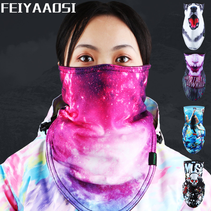 Winter veneer face protection ski mask outdoor warm windproof face towel men's and women's triangle plus velvet riding scarf