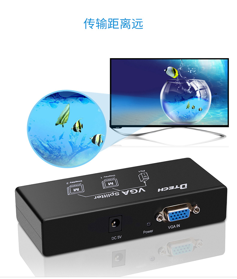 Dite VGA splitter một điểm hai màn hình máy tính video độ phân giải cao màn hình một thành hai trong số hai của crossover 1 thành 2 out 1 điểm 2 một đến hai màn hình bộ chia tín hiệu TV đa mở rộng - TV sony 50w660g