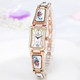 royalcrown exquisite fashionable elegant ceramic quartz rhinestone diamond ladies watch square bracelet watch 6431