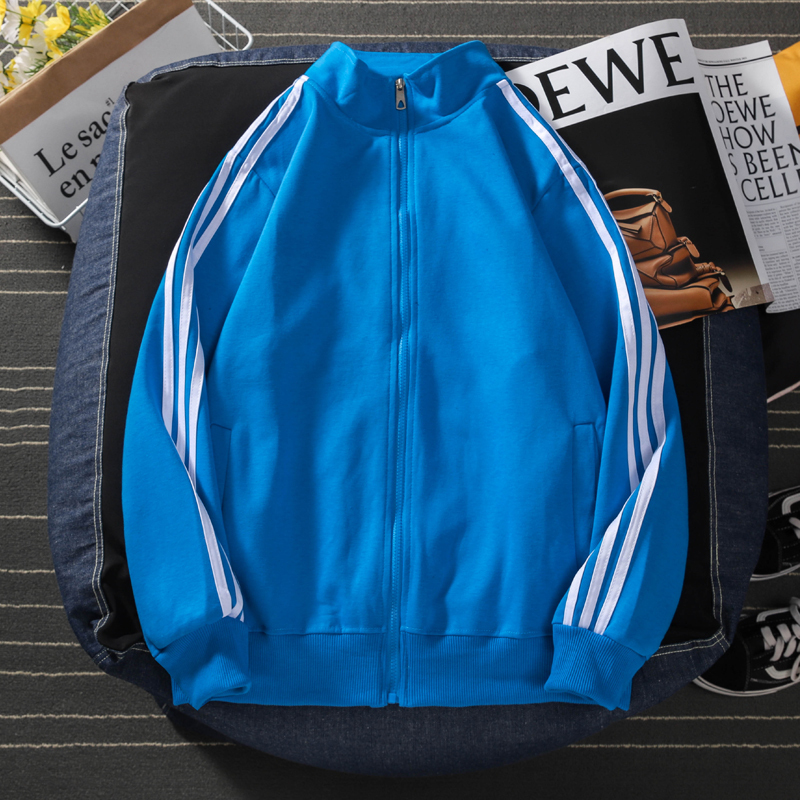 Spring and Autumn New Trendy Brand Sports Jacket for Men, Three-Stripe Zip-Up Couple's Stand-Collar Sweatshirt, Fashionable Versatile Stylish Top Spring and Autumn New Trendy Brand Sports Jacket for Men, Three-Stripe Zip-Up Couple's Stand-Collar Sweatshirt, Fashionable Versatile Stylish Top