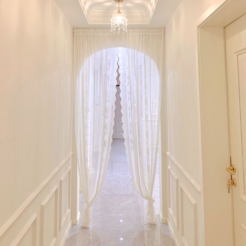 Arch-Shaped Sheer Curtain, Trendy Korean-Style White Lace Curtain, Window Sheer Curtain, Pastoral American-Style Half Curtain, Short Curtain, Door Curtain, Partition Arch-Shaped Sheer Curtain, Trendy Korean-Style White Lace Curtain, Window Sheer Curtain, Pastoral American-Style Half Curtain, Short Curtain, Door Curtain, Partition