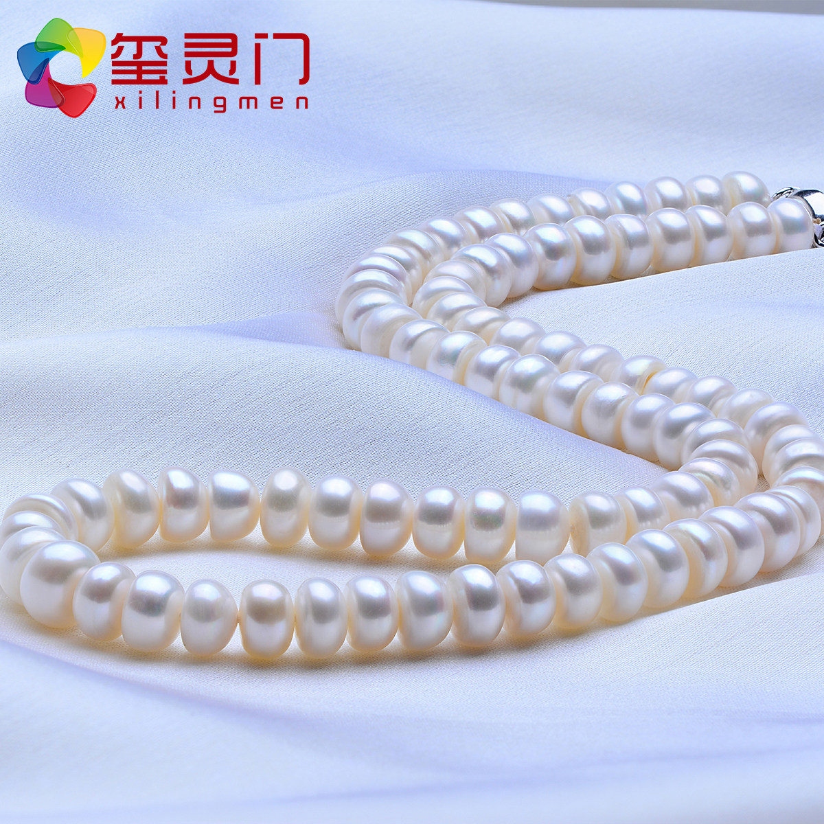 Xilingmen full flat round freshwater pearl necklace Clavicle chain white birthday gift for mom and elders