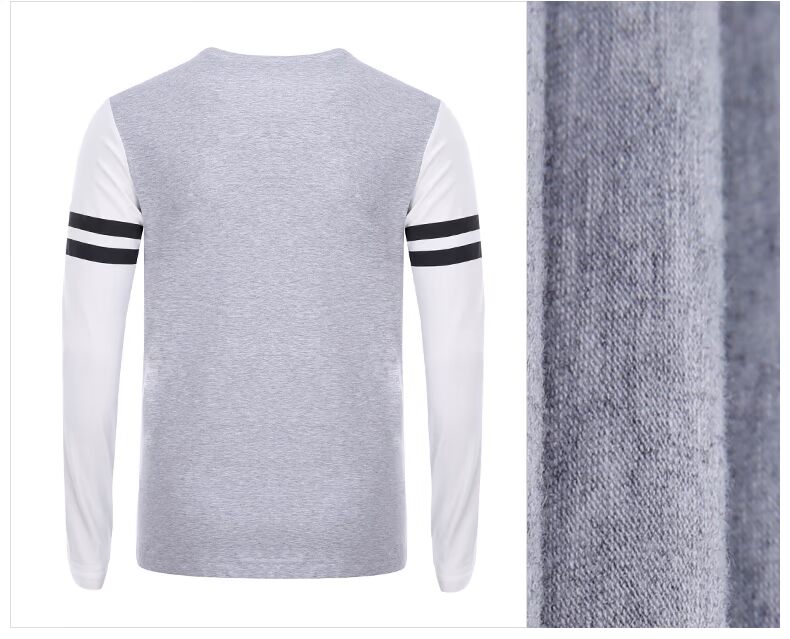 Đặc biệt bước dài tay áo T-Shirt nam 2018 mùa xuân và mùa thu thanh niên vòng cổ áo len thể thao áo sơ mi giản dị áo thun áo thun form rộng tay dài hàn quốc
