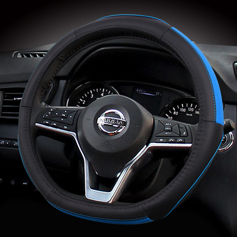 Application of the new Sylphys Qianqai Qixiao's Heavenly Music's Qidalou Surge Passenger Genuine Leather steering wheel sleeve Four Seasons Universal