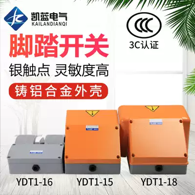 Foot switch YDT1-18 15 16 Double double footrest Step on switch Silver Point aluminum shell bending shearing machine