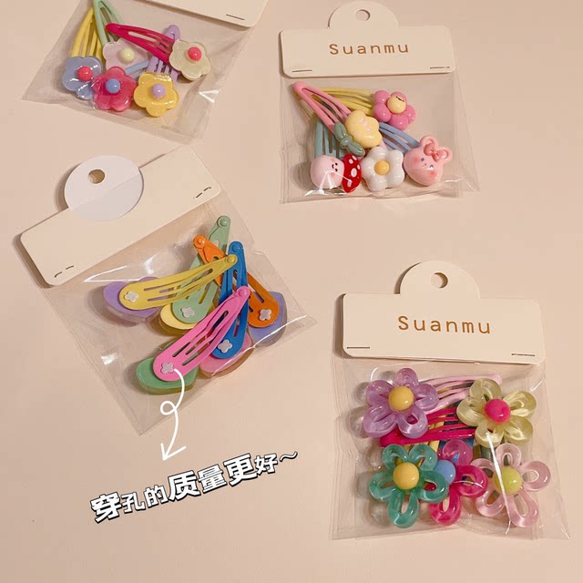 ເດັກນ້ອຍ doll break-off clip 2023 new jelly color bangs BB clip cute cartoon oil dripping small clip headwear for women