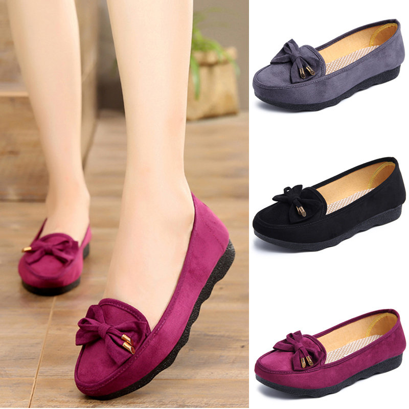 Old Beijing Cloth Shoes Black Working Shoes Soft Bottom Comfort Non-slip Mom Fashion Casual Work Shoes Round Head Flat Heel