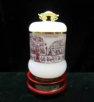 Liuli Jade tea jar rubbings pattern tea pot Xuzhou special gift on grade to send leaders