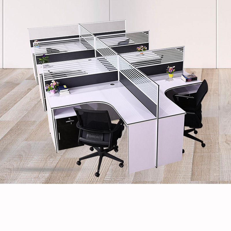 Office furniture simple modern desk screen partition staff table custom card position 2 4 6 person combination station