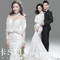  2018 exhibition new studio theme clothing travel wedding photography couple photo Korean version of fishtail photo dress